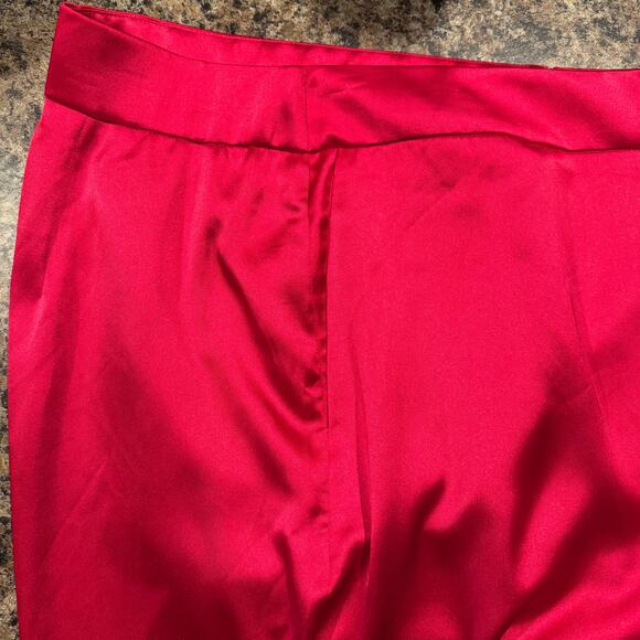 NEW INC Dress Pants Wide Leg High Rise Y2K Palazzo Retro Boho Dressy Bold Red XL - Picture 7 of 9